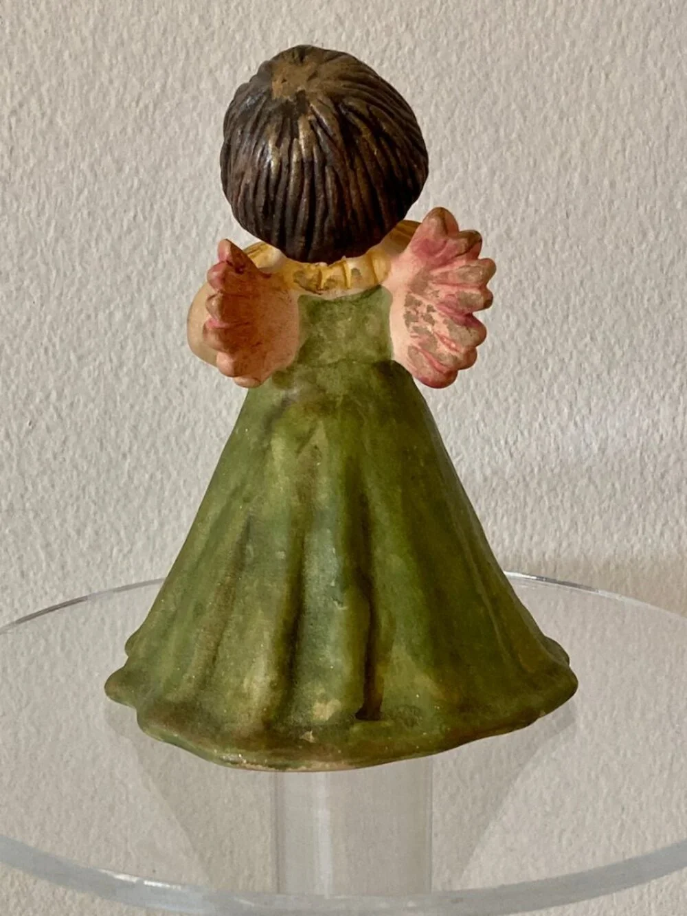 Mid Century Angel Candle Holder Tree Topper 1960s Painted Terra Cotta 6